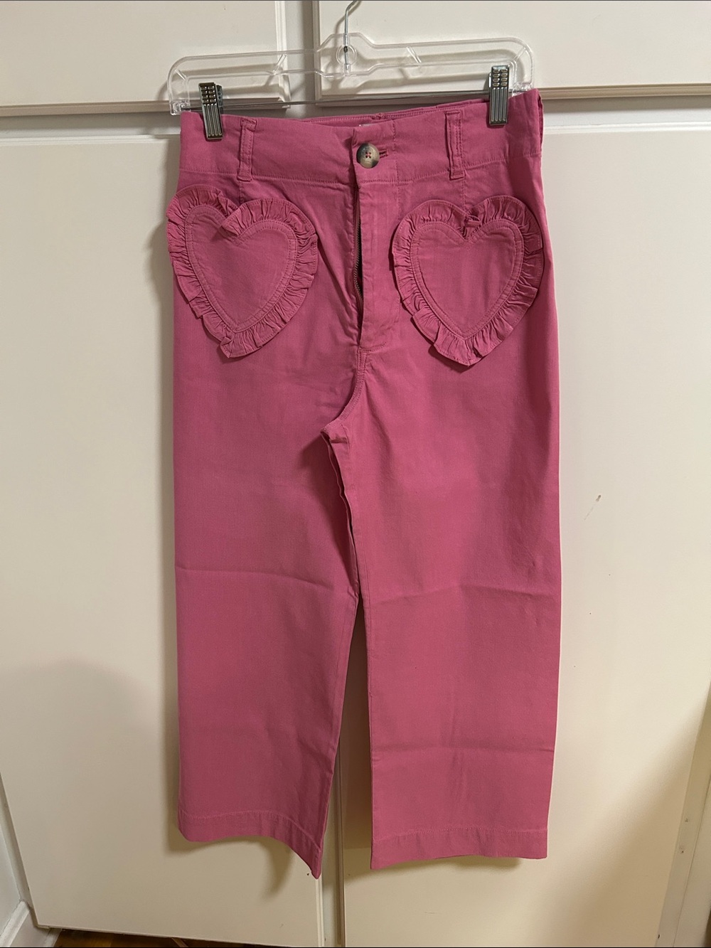 Anthropologie Maeve Collette Pink Heart Pocket Pants
